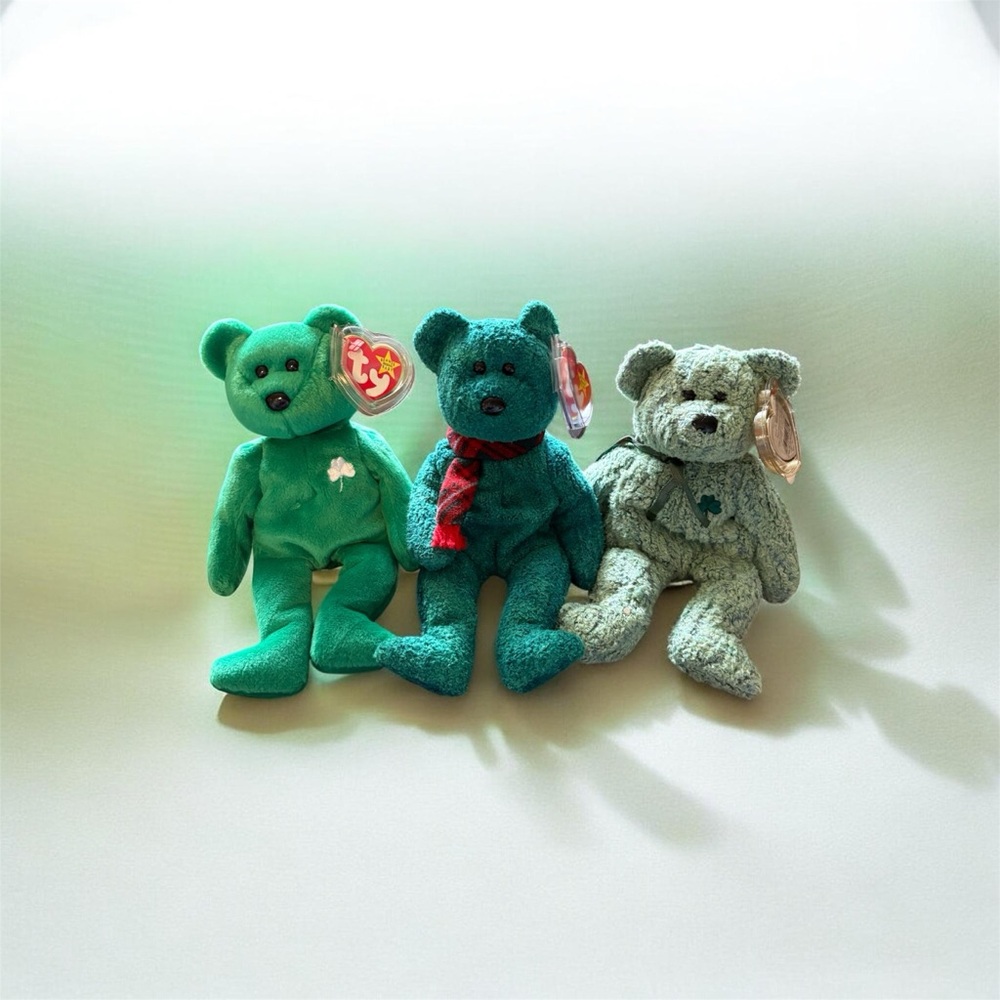TY BEANIE BABY TRIO. Erin, Wallace and Shamrock ☘️
